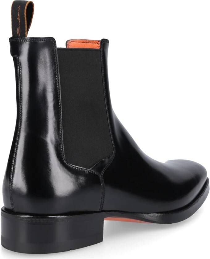 Santoni Elegante Budapest-geïnspireerde Chelsea Boots Zwart Heren