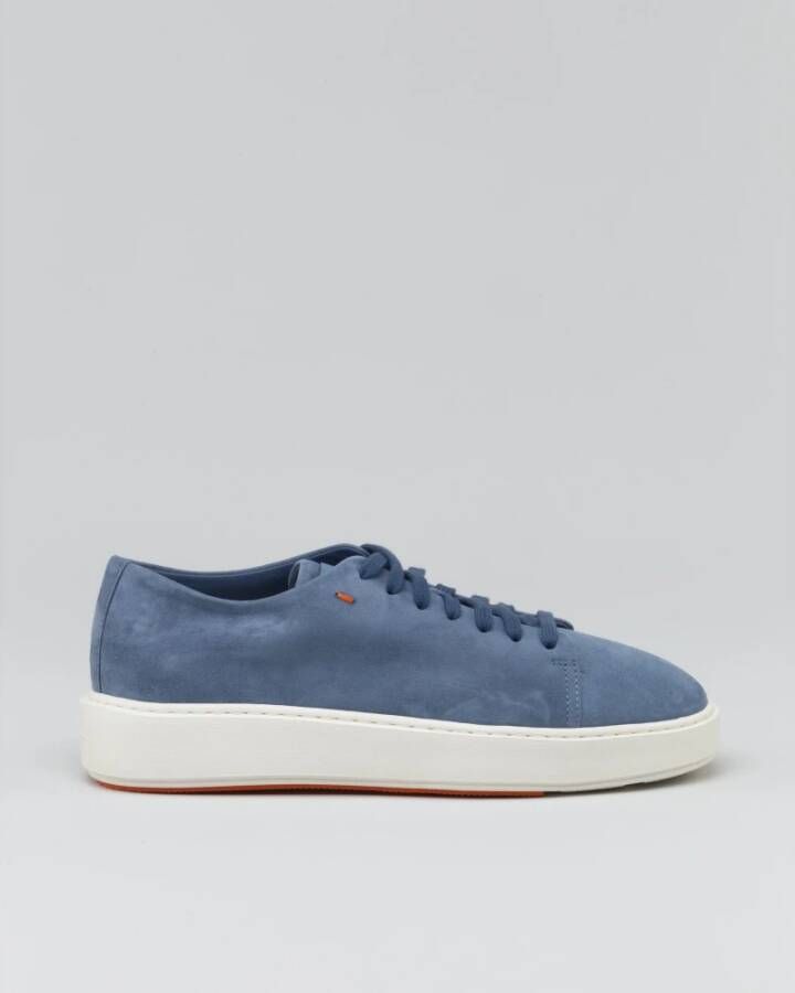 Santoni Clean-icon Suede Sneakers Blue Dames