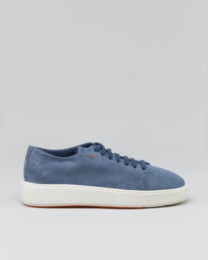 Santoni Luxe Suede Sneaker Blue Dames