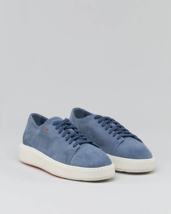 Santoni Clean-icon Suede Sneakers Blue Dames