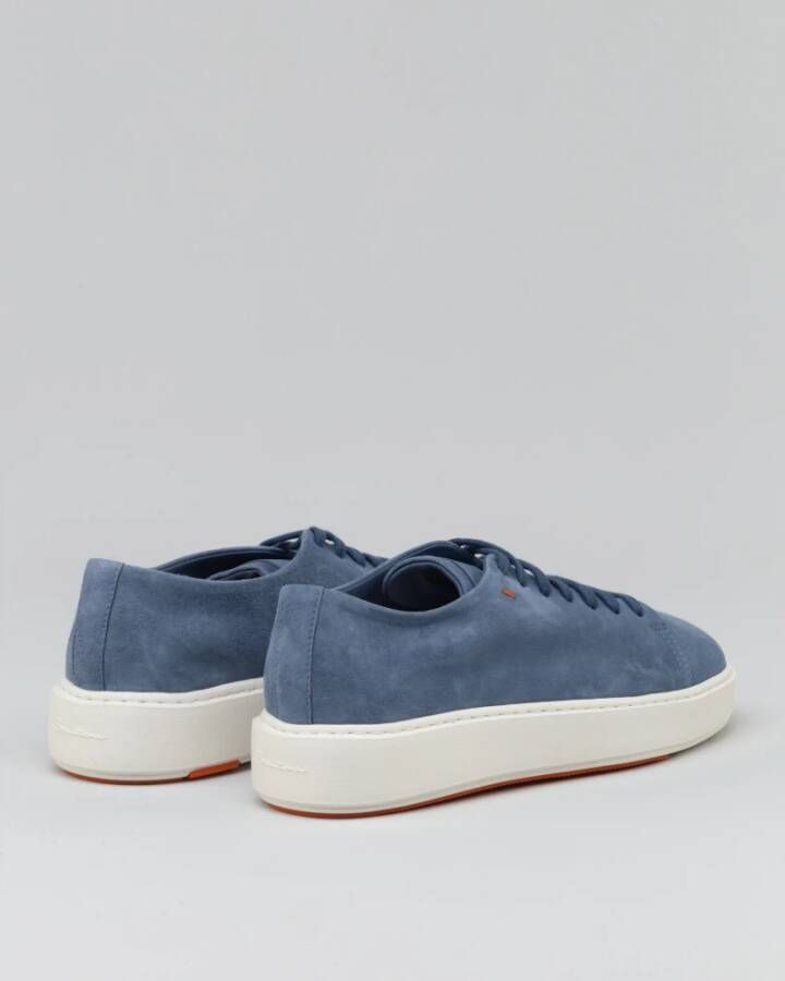 Santoni Clean-icon Suede Sneakers Blue Dames