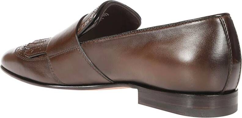 Santoni Donkerbruine Double Monks Strap Schoenen Brown Heren