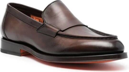 Santoni Donkerbruine Grover Loafers Brown Heren