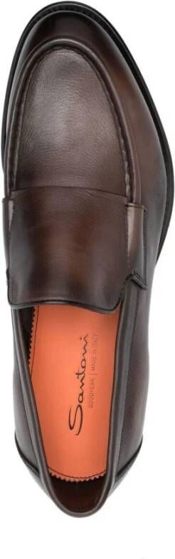 Santoni Donkerbruine Grover Loafers Brown Heren