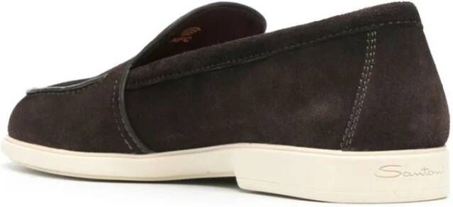 Santoni Donkerbruine Malibu Sneakers Brown Heren