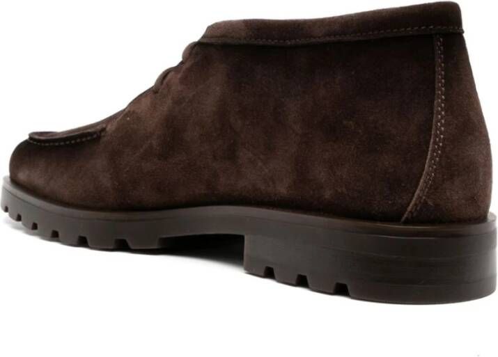Santoni Donkerbruine Suède Desert Boots