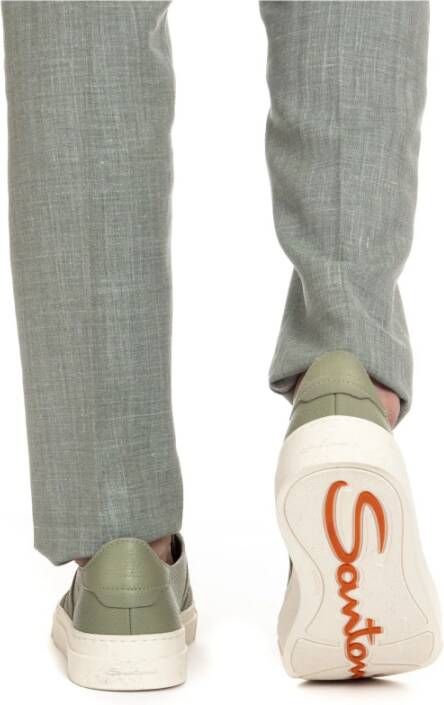 Santoni Double Buckle Leren Sneakers