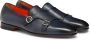 Santoni Dubbele gesp leren instapper Blue Heren - Thumbnail 3