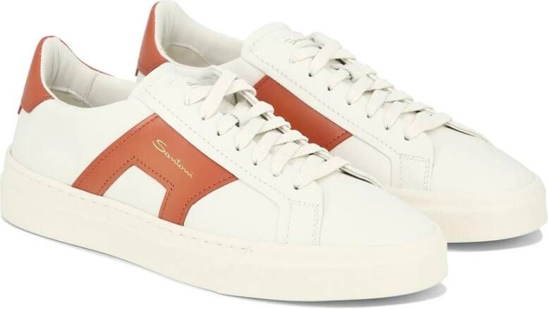 Santoni Dubbele Gesp Leren Sneakers Multicolor Dames