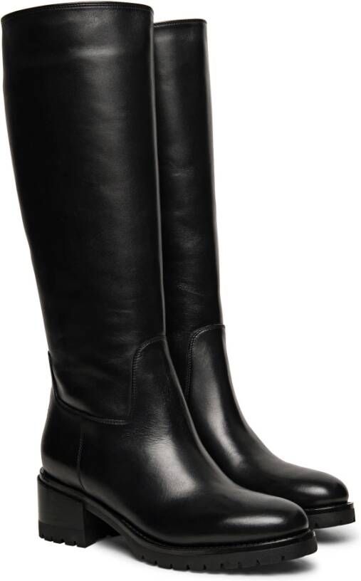 Santoni Elegante Leren Laars Black Dames
