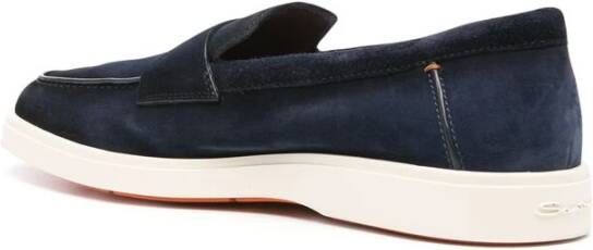 Santoni Elegante Leren Schoen Blue Heren