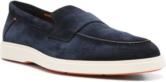 Santoni Elegante Leren Schoen Blue Heren