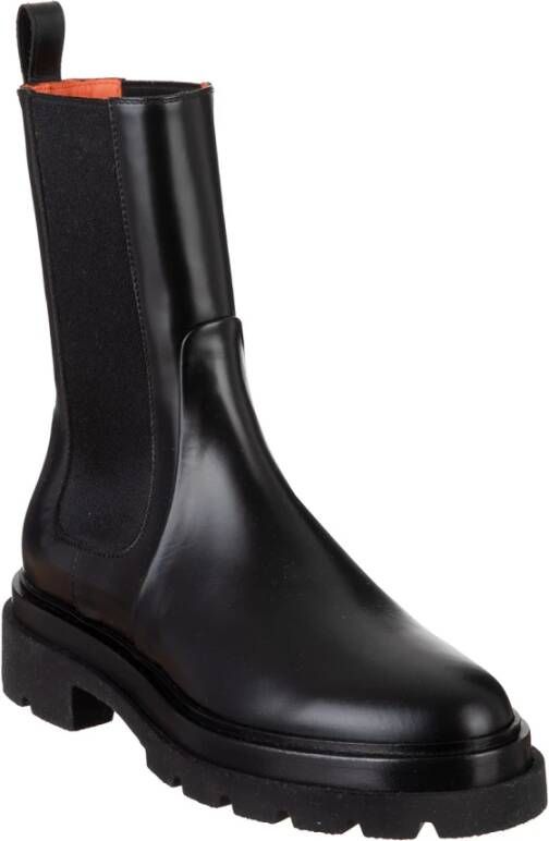 Santoni Leren Loopa Dames Chelsea Boot Zwart Dames