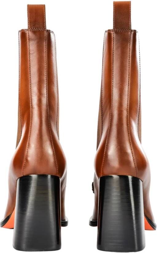 Santoni Enkellaarzen Leer Hersilia Stijl Brown Dames