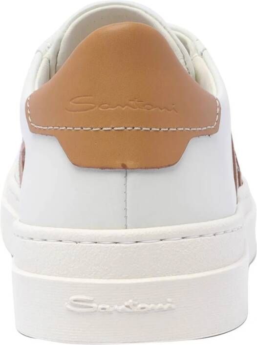 Santoni Gloria 3 Uomo White Caramel Schoenen White Heren