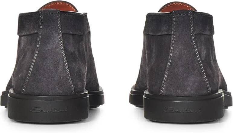 Santoni Grijze Suède Enkellaarzen Gray Heren
