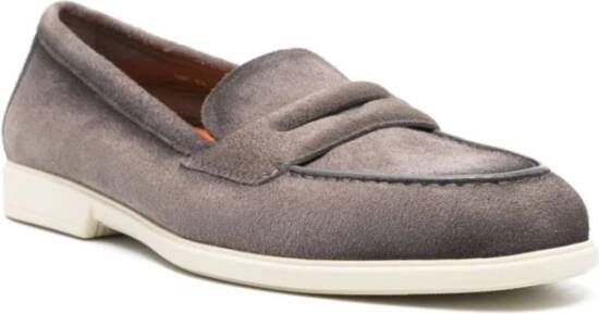 Santoni Grijze Suède Instappers Gray Heren