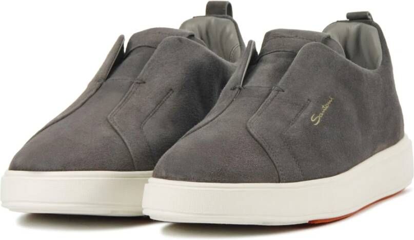 Santoni Grijze Suede Sneakers Bestel Een Maat Kleiner Grijs Heren