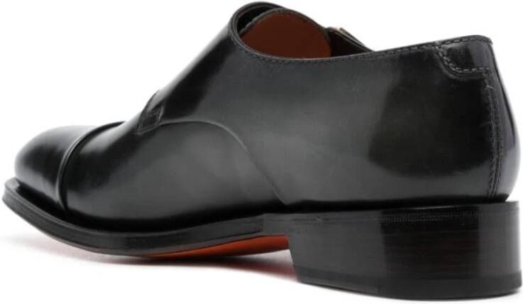 Santoni Groene Kalfsleren Ballerina`s met 2 Gespen