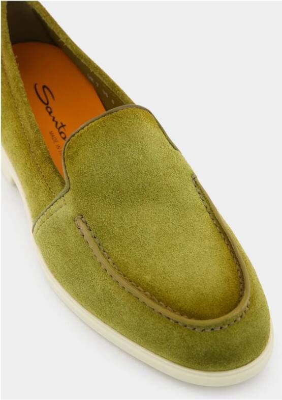 Santoni Groene Suède Loafers