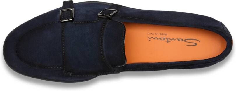 Santoni Heren dubbele gesp loafer