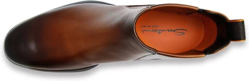 SANTONI Chelsea Boots Heren Led Chelsea Booty Maat: 9 5 Materiaal: Leer Kleur: Bruin - Foto 3