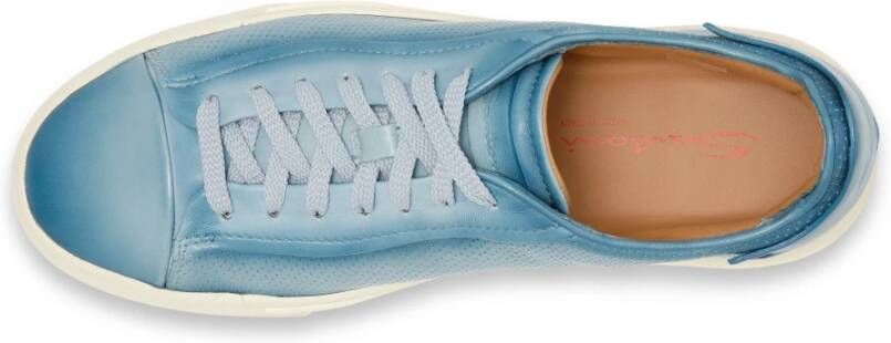 Santoni Heritage Leren Sneaker Blue Heren