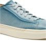 Santoni Blauwe Handgemaakte Geperforeerde Leren Sneaker Blue Heren - Thumbnail 4