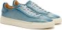 Santoni Blauwe Handgemaakte Geperforeerde Leren Sneaker Blue Heren - Thumbnail 5