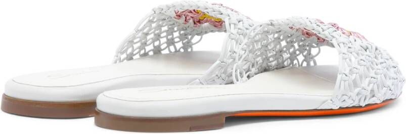 Santoni Interwoven leren slippers