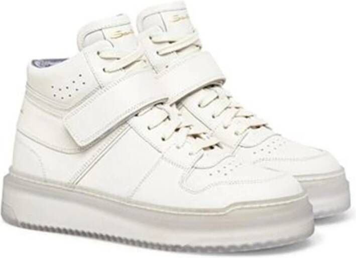 Santoni Italiaanse Leren Aquarius Sneakers White Dames