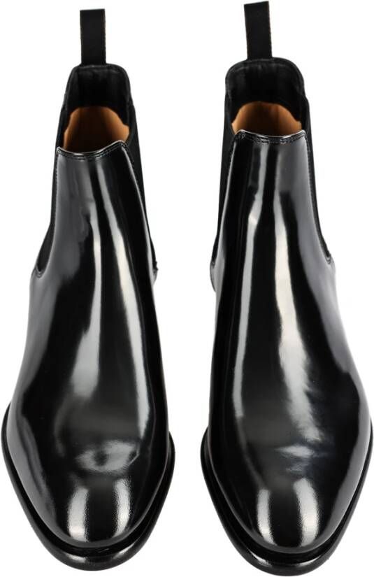 Santoni Italiaanse Leren Enkellaarzen Beatles Stijl Black Dames