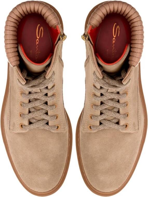 Santoni Italiaanse Leren Enkellaarzen Gray Dames