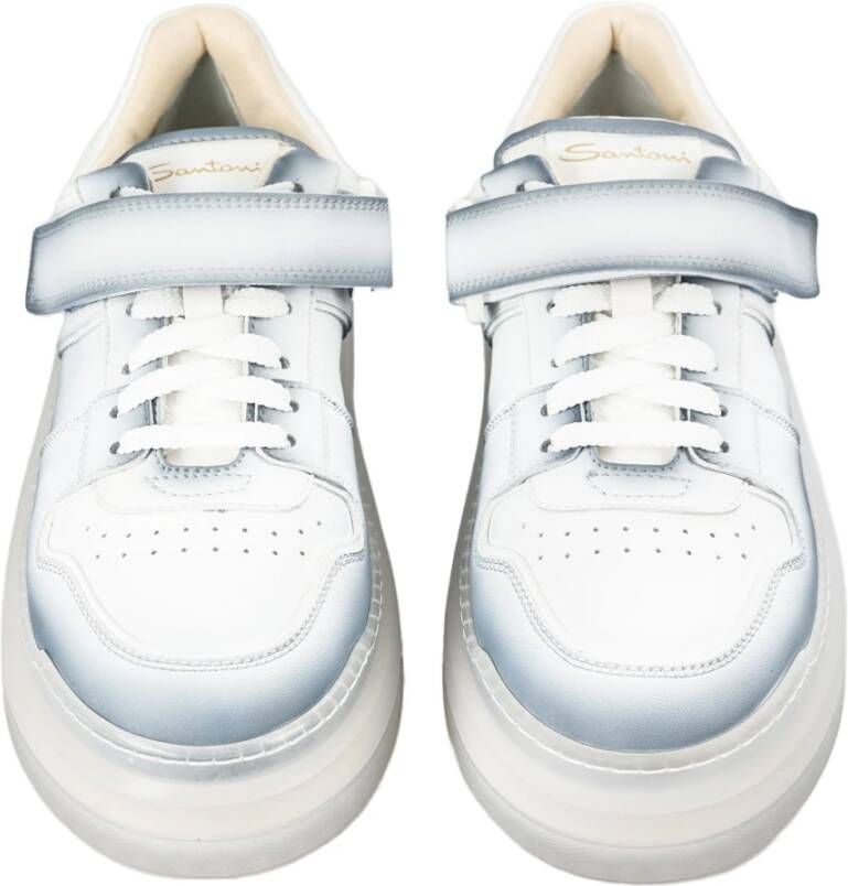 Santoni Italiaanse Leren Sneakers Britney Model White Dames