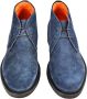 Santoni Italiaanse Leren Veterschoenen Blue Heren - Thumbnail 4