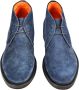 Santoni Italiaanse Leren Veterschoenen Blue Heren - Thumbnail 4