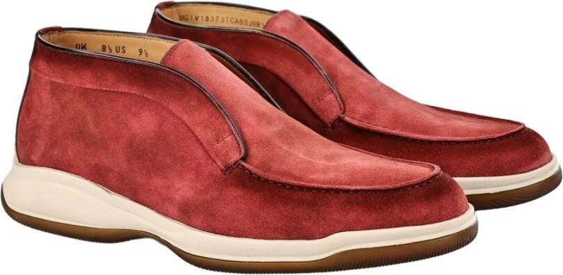 Santoni Italiaanse Leren Veterschoenen Red Heren