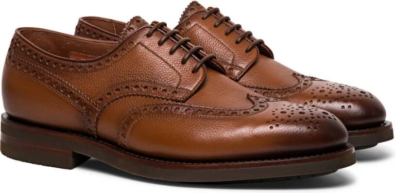 Santoni Klassieke leren Derby brogue Brown Heren