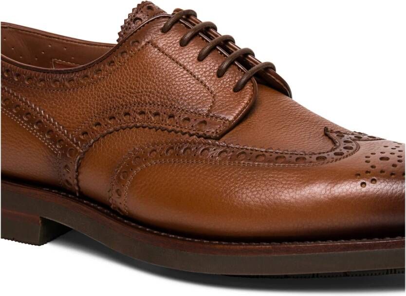 Santoni Klassieke leren Derby brogue Brown Heren