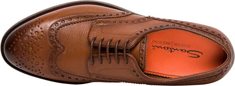 Santoni Klassieke leren Derby brogue Brown Heren