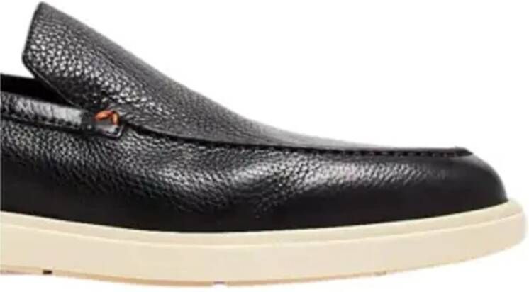 Santoni Klassieke Leren Loafers Black Heren
