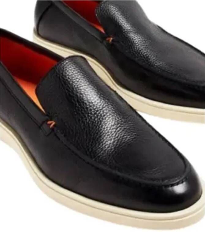 Santoni Klassieke Leren Loafers Black Heren