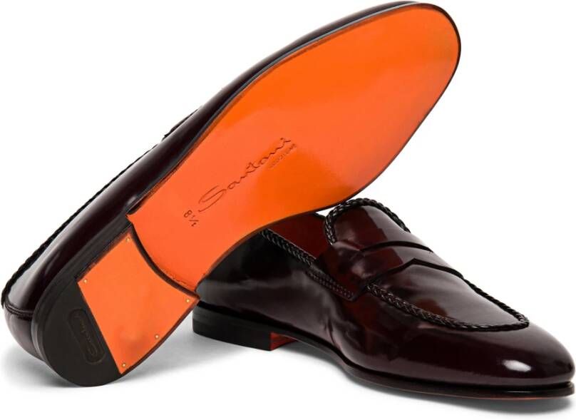 Santoni Klassieke Penny Loafer Red Heren