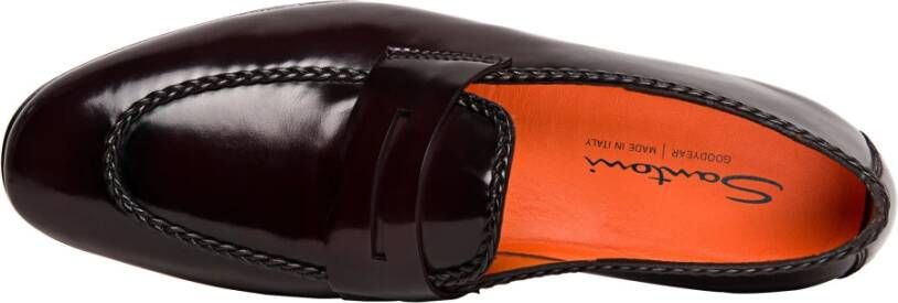 Santoni Klassieke Penny Loafer Red Heren