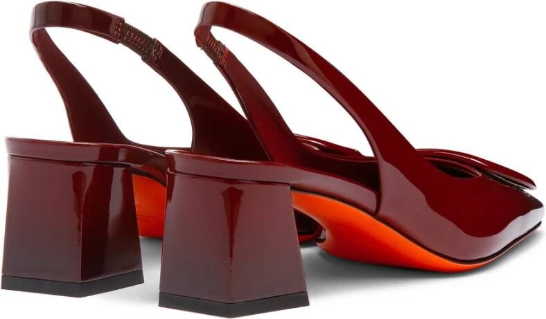 Santoni Lakleren pump met halfhoge hak