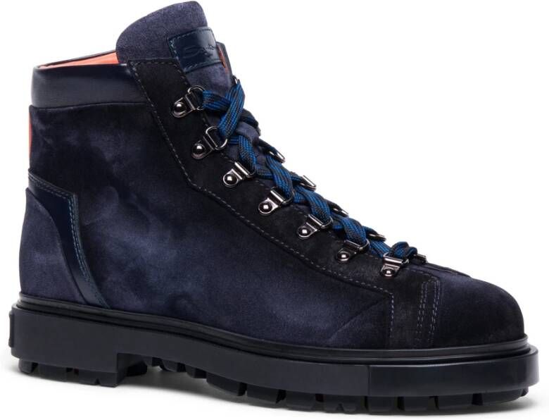 Santoni Leren Bergwandelschoenen Blue Heren
