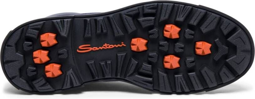 Santoni Leren Bergwandelschoenen Blue Heren