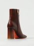 Santoni Leren Enkellaarsjes met Blokhak - Thumbnail 2