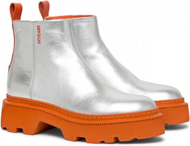 Santoni Leren Enkellaarzen Gray Dames