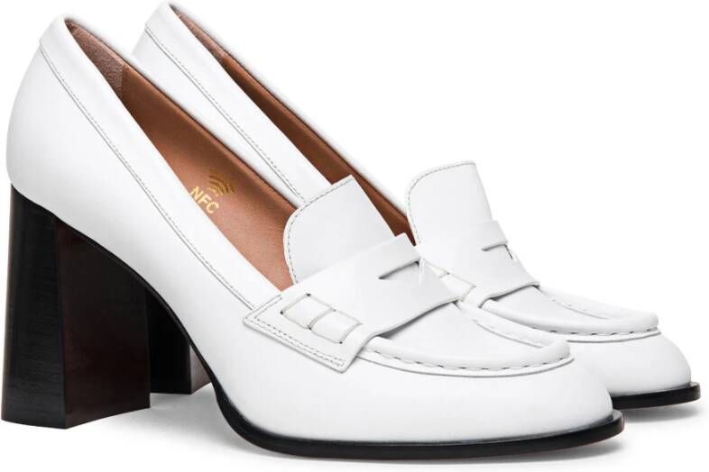 Santoni Leren hoge hakken schoen White Dames